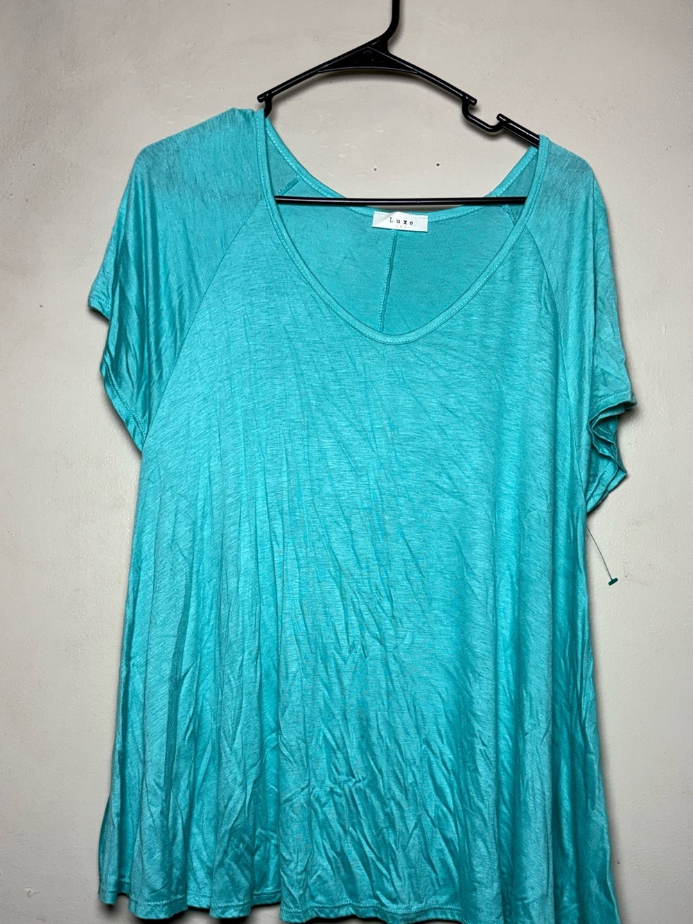 Luxe Teal Scoop Neck Short Sleeve Tunic
